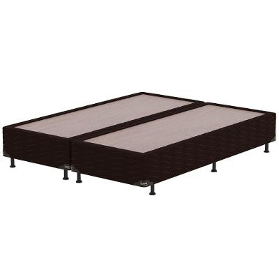 Base Box King Size Probel Nevada com Revestimento em Tecido Poliéster 38x193x203cm - Marrom