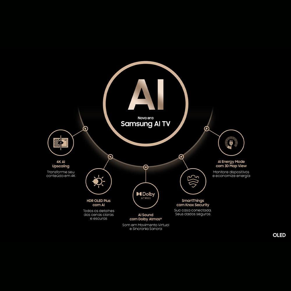 Smart TV 77" Samsung AI Big 77S90D Ultra HD 4K OLED com Processador NQ4 AI Gen2, Design LaserSlim, AI Energy Mode, Dolby Atmos e Alexa built-in - 9