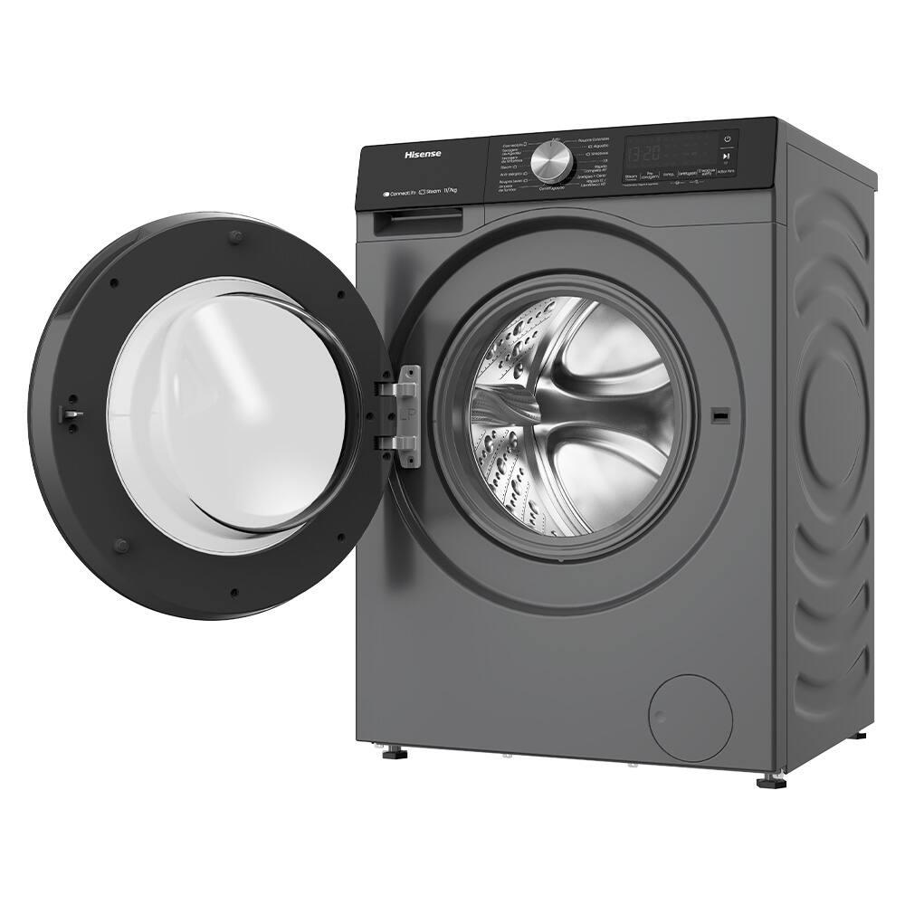 Lava e Seca Hisense 11/7Kg WD3S11 com Motor Inverter, Controle Wi-Fi, 13 Programas de Lavagem e 3 de Secagem, Painel Touch - Titanium - 6