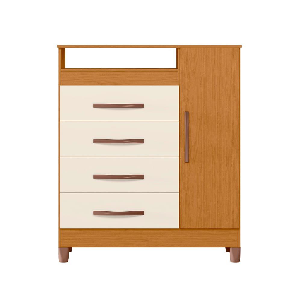 Cômoda Palumoveis Turquesa com 1 Porta e 4 Gavetas – 84cm de Largura - 2