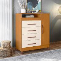 Cômoda Palumoveis Turquesa com 1 Porta e 4 Gavetas – 84cm de Largura - 1