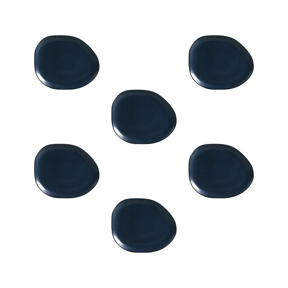 Conjunto de Pratos Oval Porto Brasil Orgânico Night Blue 31cm - 6 Peças - 1