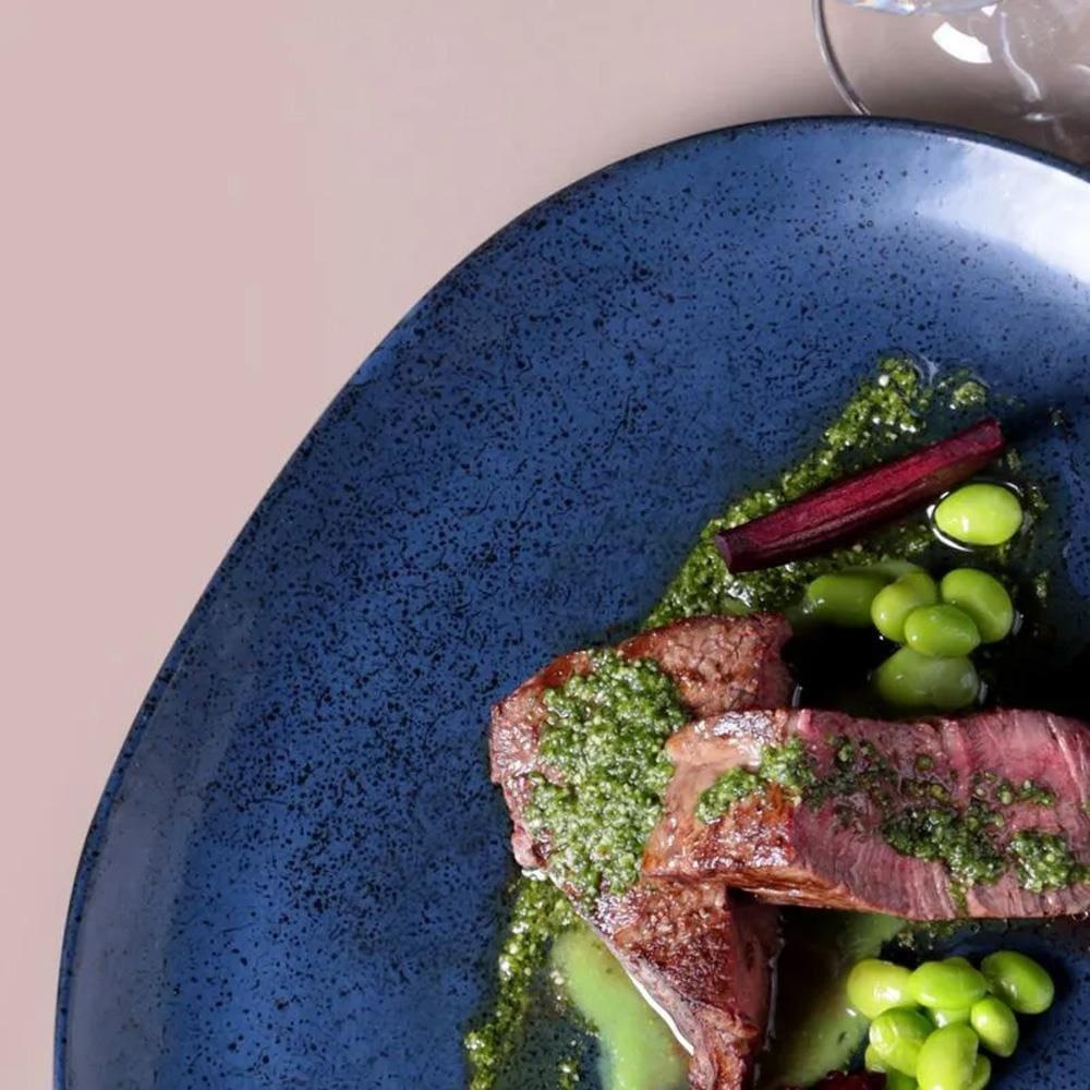 Conjunto de Pratos Oval Porto Brasil Orgânico Night Blue 31cm - 6 Peças - 3