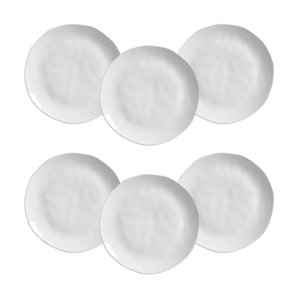 Conjunto de Pratos Rasos Porto Brasil Orgânico New White 26,5cm - 6 Peças - 1