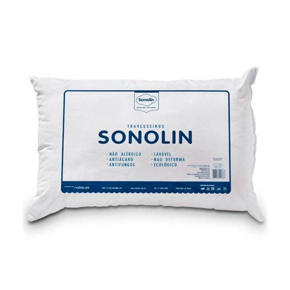 Travesseiro Sonolin Prime em Fibra Siliconada 180 Fios 50x70cm Branco - 2 Unidades - 2