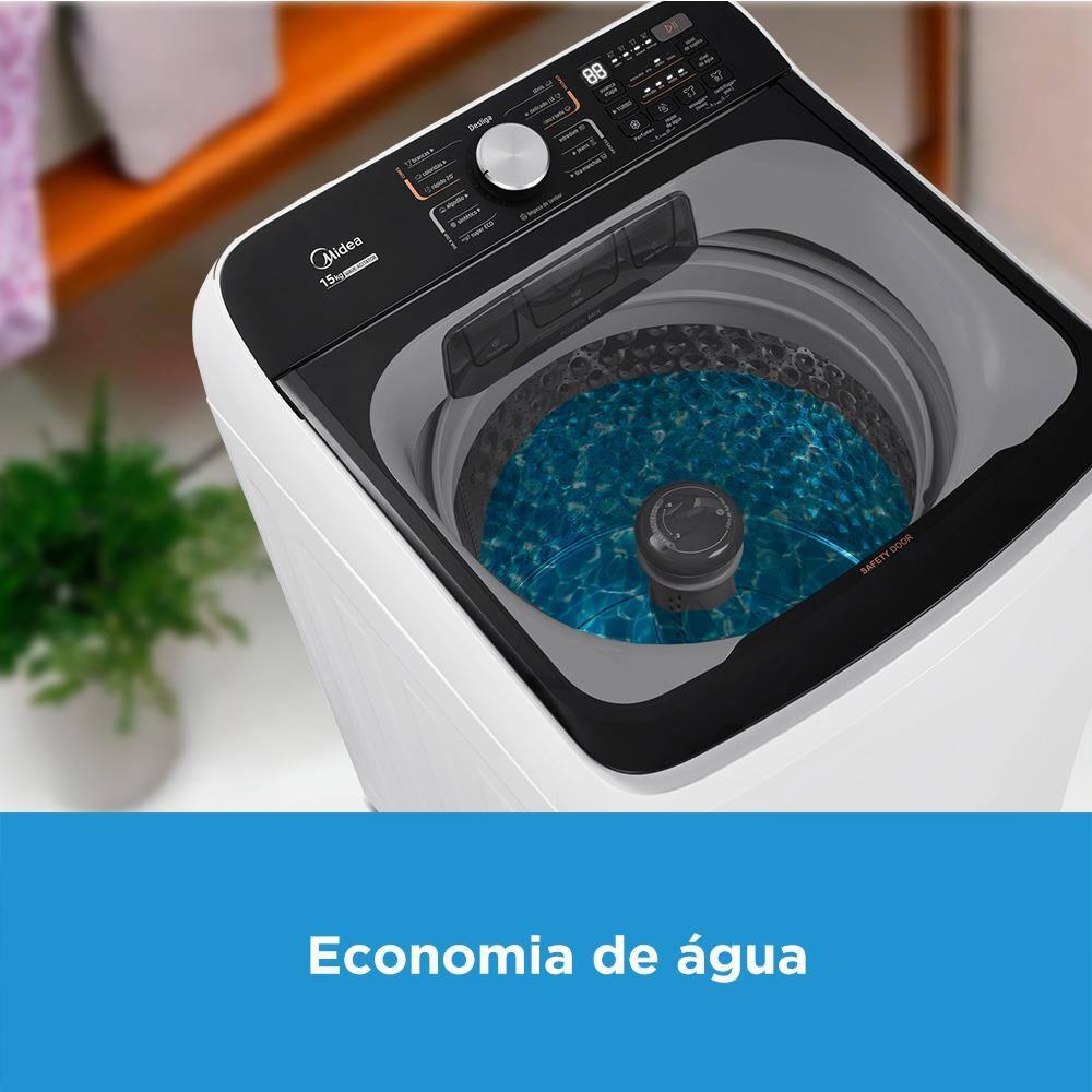 Lavadora de Roupas Midea Wave Agitator 15kg MA512W150A com Timer Digital, Filtro de Fiapos, Função Perfume+ e Sistema Power Mix Dispenser – Branca - 5