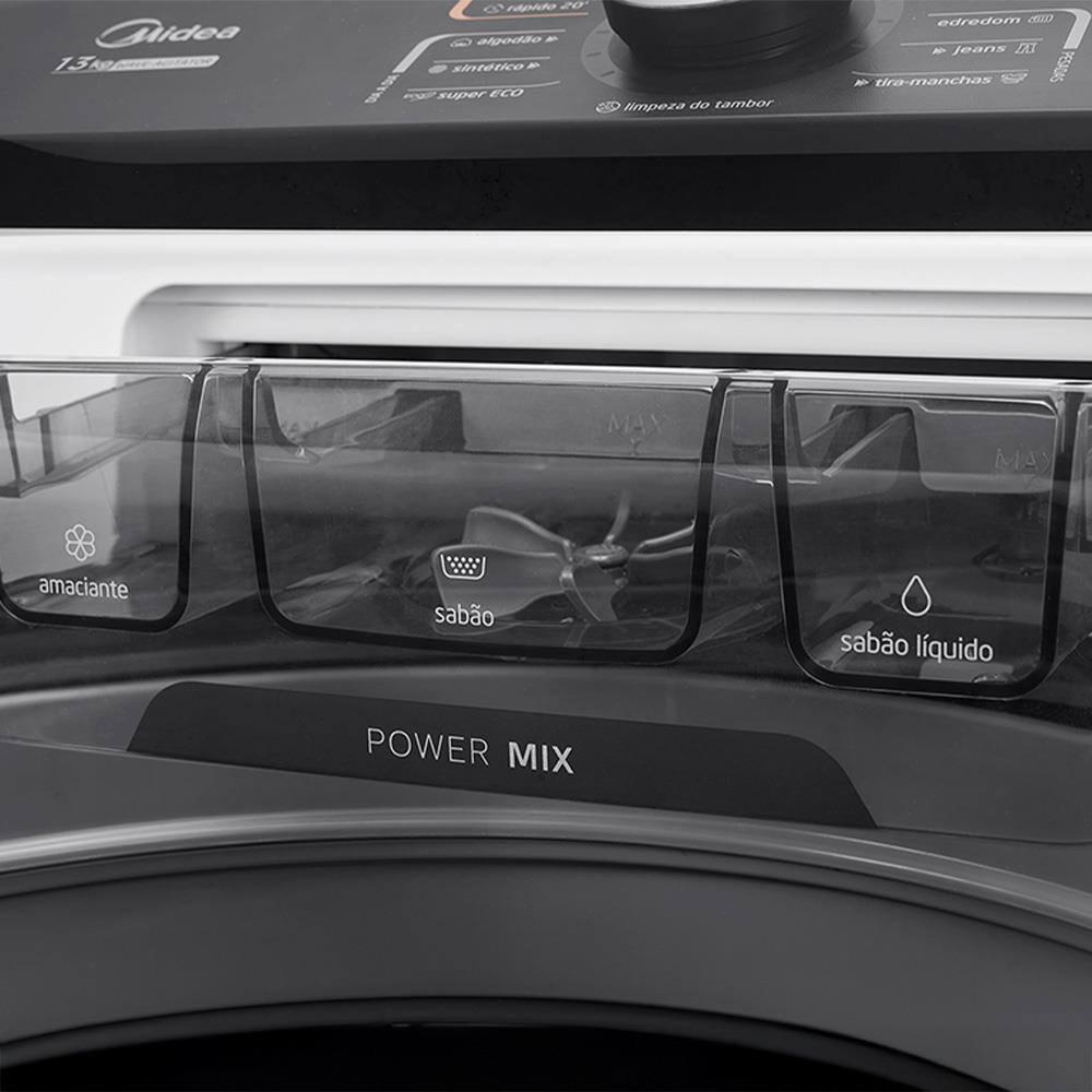 Lavadora de Roupas Midea Wave Agitator 13kg MA512W130A com Timer Digital, Filtro de Fiapos, Função Perfume+ e Sistema Power Mix Dispenser - Branca - 4