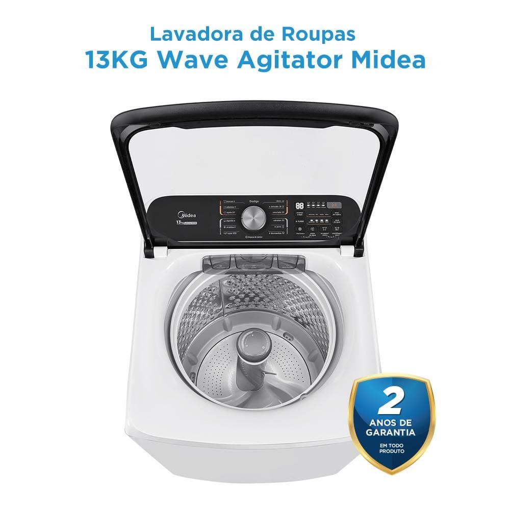 Lavadora de Roupas Midea Wave Agitator 13kg MA512W130A com Timer Digital, Filtro de Fiapos, Função Perfume+ e Sistema Power Mix Dispenser - Branca - 6