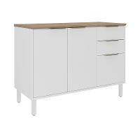 Balcão Triplo Itatiaia Renova com 3 Portas, 2 Gavetas, 1 Prateleira e 120cm largura - Branco Neve - 1