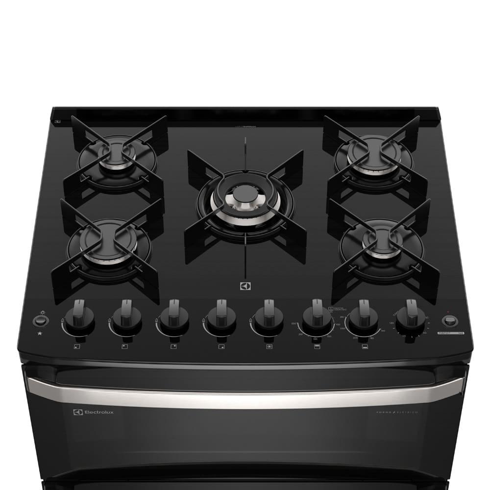 Fogão Electrolux 5 Bocas Experience FE5DP com Duplo Forno, Mesa de Vidro, PerfectCook360 e VaporBake - Preto - 3