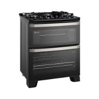 Fogão Electrolux 5 Bocas Experience FE5DP com Duplo Forno, Mesa de Vidro, PerfectCook360 e VaporBake - Preto - 1