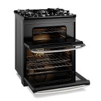 Fogão Electrolux 5 Bocas Experience FE5DP com Duplo Forno, Mesa de Vidro, PerfectCook360 e VaporBake - Preto