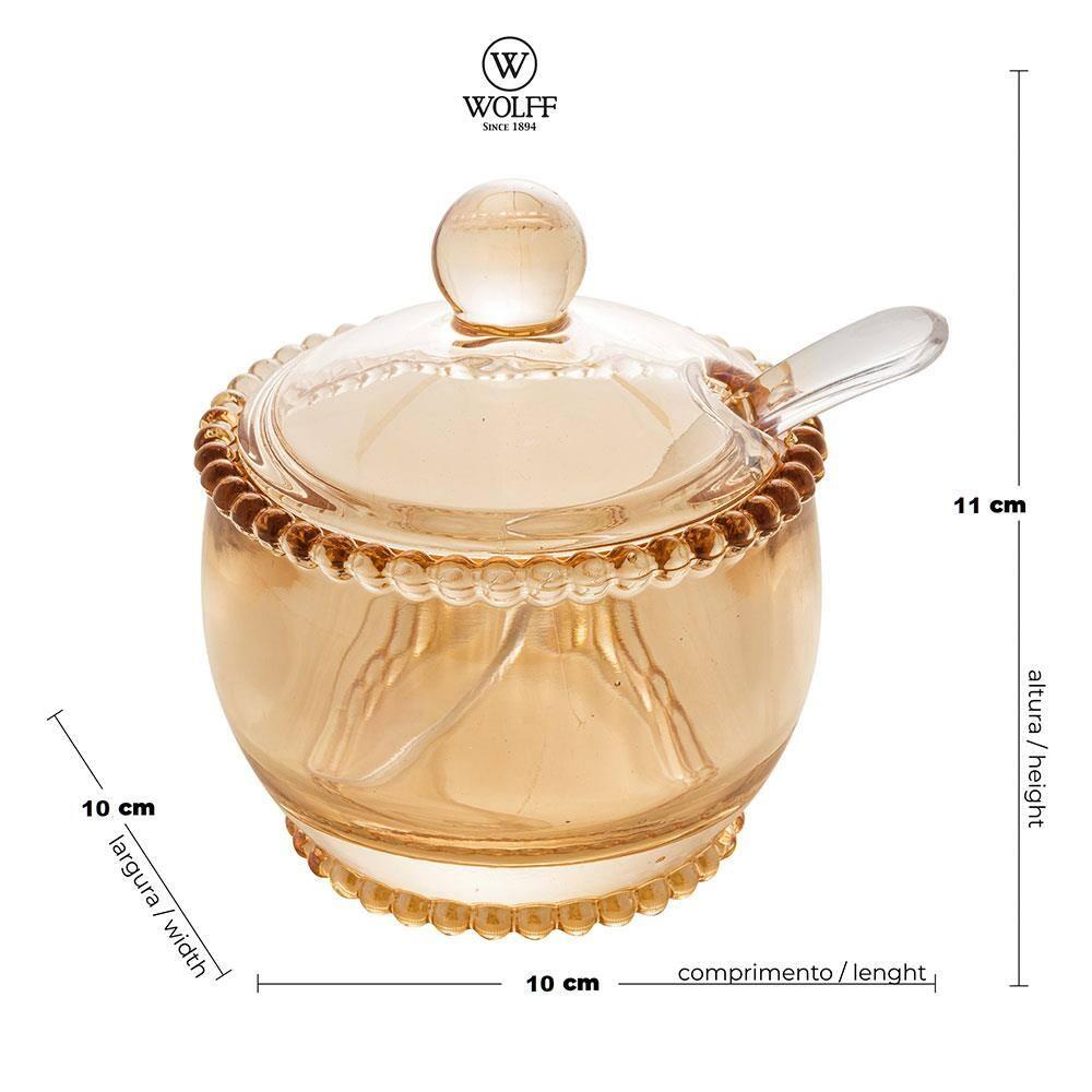 Açucareiro Wolff Pearl com Colher Âmbar - 200 ml - 7