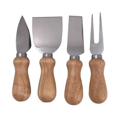 Conjunto para queijo Dynasty 27100 em Aço Inox e Cabo em Madeira - 4 peças