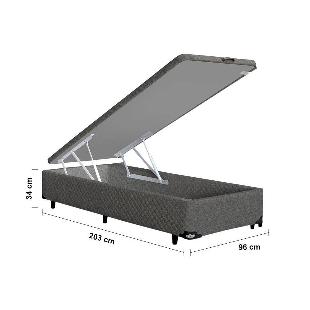 Base Box para Colchão King Size MGA Itaflex Universal com Baú e Pistão à Gás, 34x96x203cm - Grafite - 4