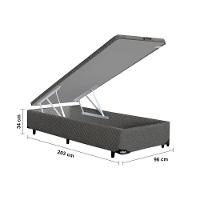 Base Box para Colchão King Size MGA Itaflex Universal com Baú e Pistão à Gás, 34x96x203cm - Grafite - 4