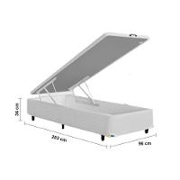 Base Box para Colchão King Size MGA Itaflex Universal com Baú e Pistão à Gás, 34x96x203cm - Branco - 4