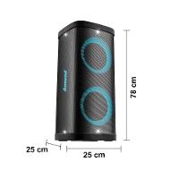 Caixa de Som Amplificada Amvox ACA1200 com Bluetooth, TWS, Power X, Luzes de LED, Chip AX1 e Rádio FM Bivolt - 1200W RMS - 4