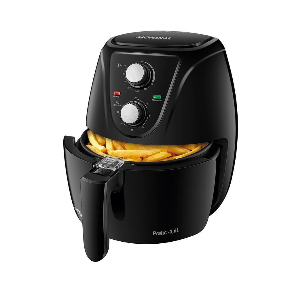 Fritadeira Elétrica Sem Óleo Air Fryer Mondial AF-36-FB 3,6L - Preta + 10 Travessas Refratárias Marinex em Vidro - 2