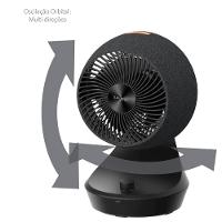 Circulador de Ar Spirit Orbit 20cm com 3 Velocidades e Múltiplas Inclinações – Preto Carvão - 3
