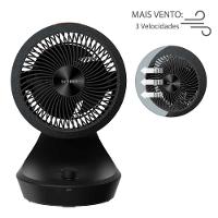 Circulador de Ar Spirit Orbit 20cm com 3 Velocidades e Múltiplas Inclinações – Preto Carvão