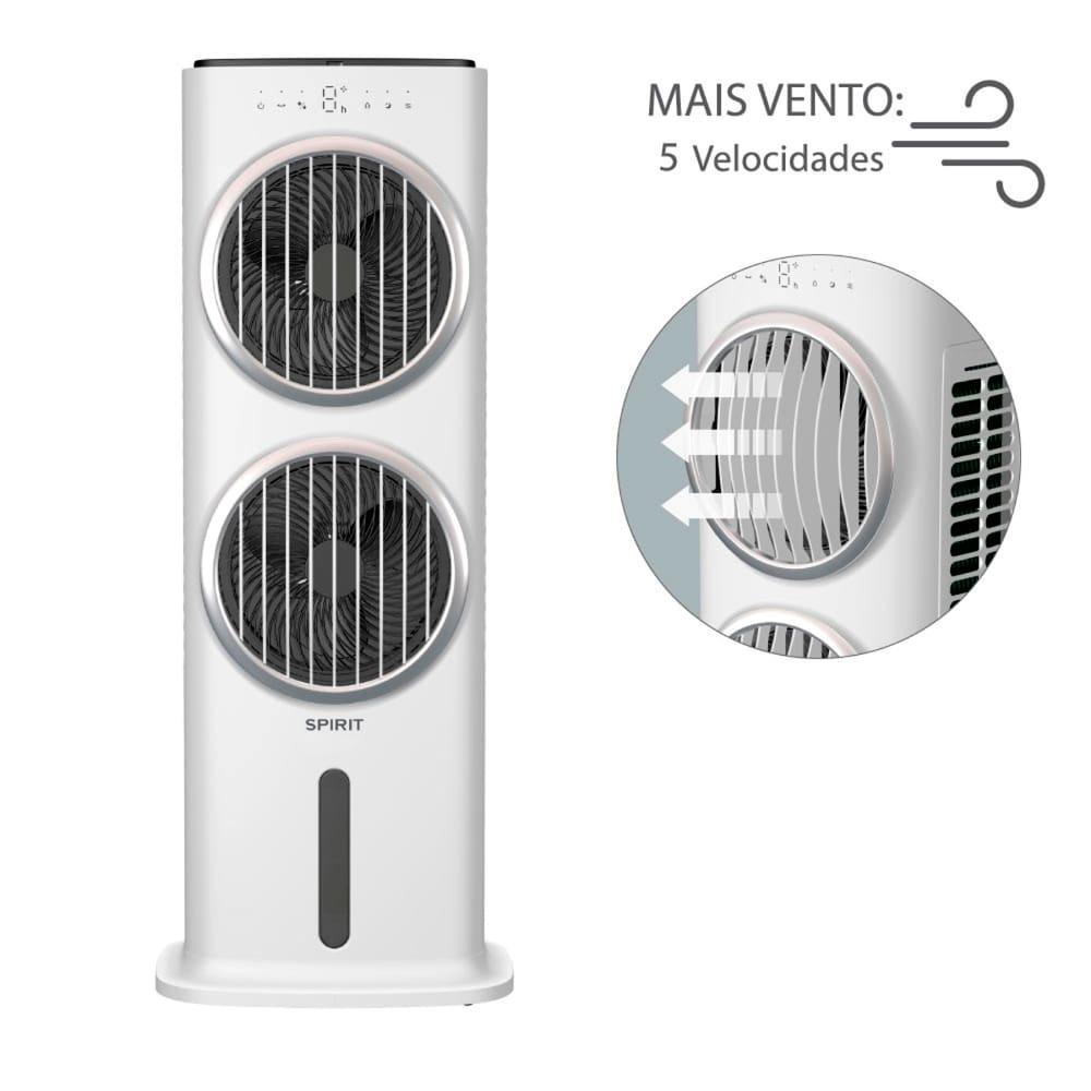 Climatizador de Ar Spirit Turbo 95cm, 90W com Controle Remoto, Display LED, Timer de até 9 horas, 10 Litros – Branco - 3