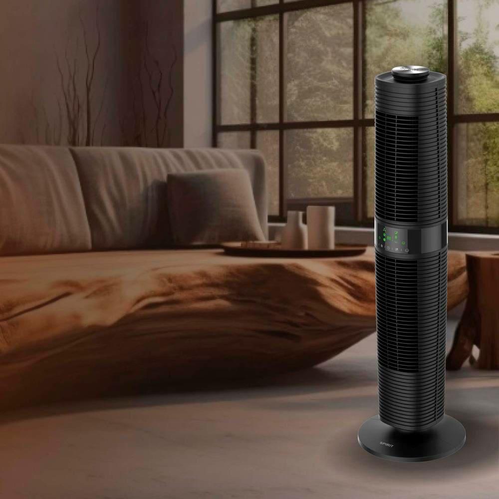 Ventilador de Torre 100cm Spirit 360º com Display LED Touch Screen, Controle Remoto, Funções Especiais e Controle Inteligente de Velocidade - Preto - 8