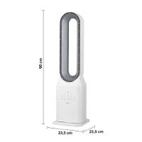 Circulador de Ar Spirit Bladeless com 3 Velocidades, Timer, Função Bom Sono e Vento Natural - Branco/Prata