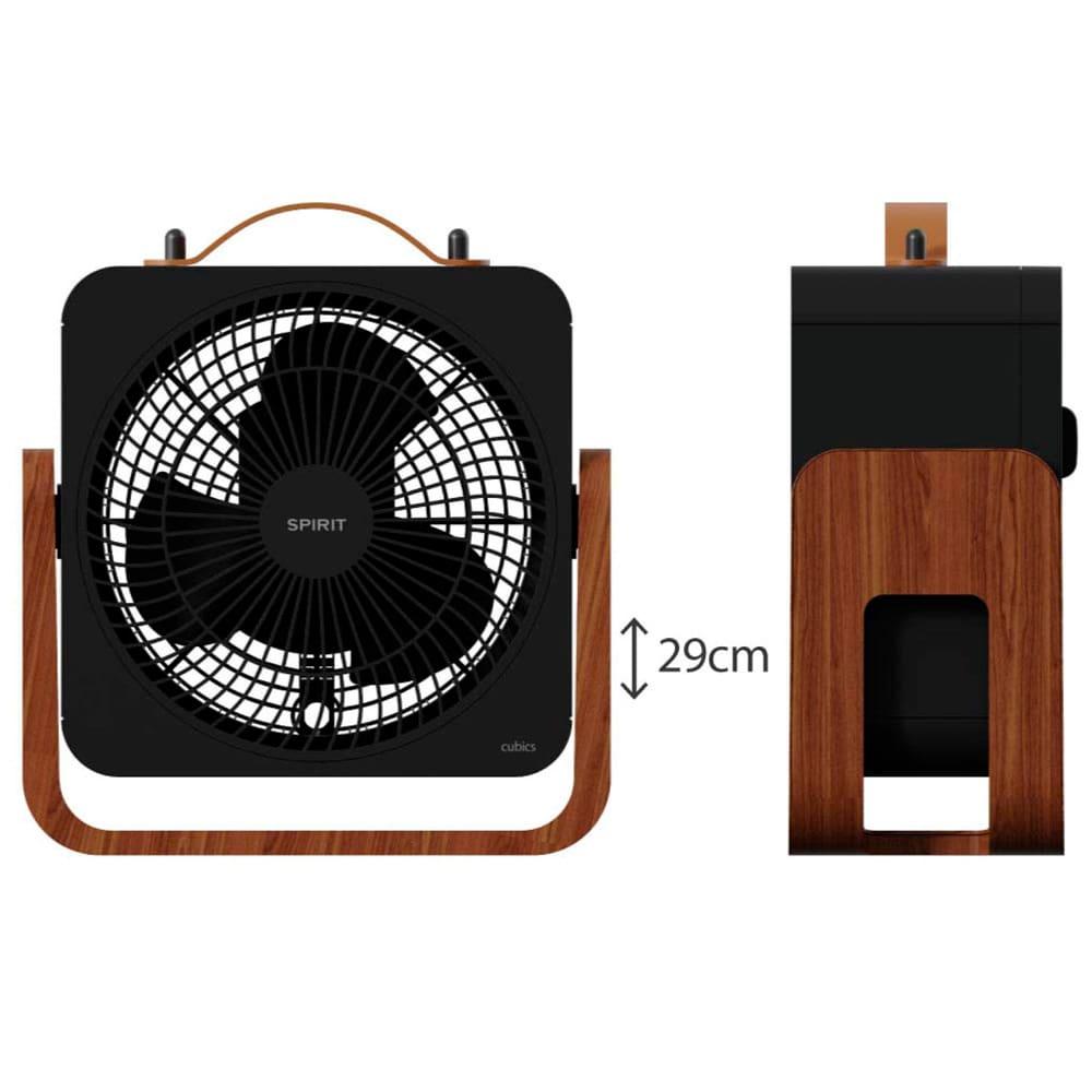 Circulador de Ar Spirit Cubics 20cm com 3 Velocidades e Múltiplas Inclinações – Preto/Tabaco - 2