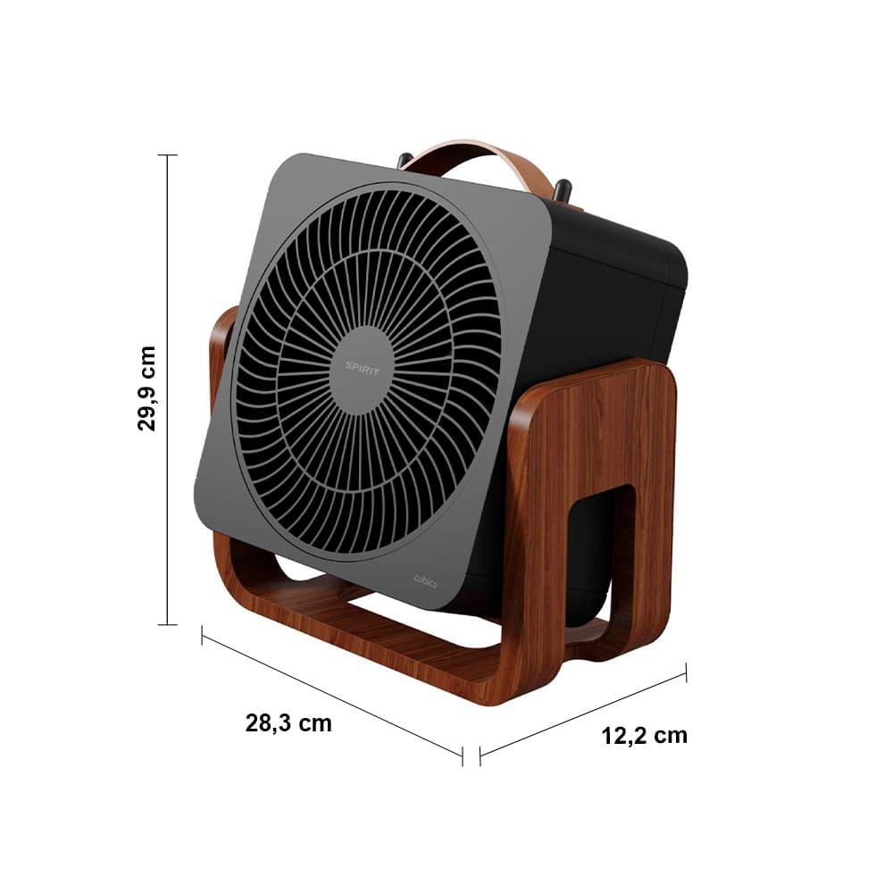 Circulador de Ar Spirit Cubics 20cm com 3 Velocidades e Múltiplas Inclinações – Preto/Tabaco - 7