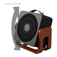 Circulador de Ar Spirit Cubics 20cm com 3 Velocidades e Múltiplas Inclinações – Preto/Tabaco