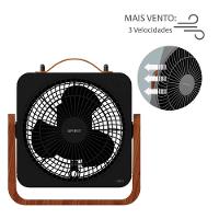 Circulador de Ar Spirit Cubics 20cm com 3 Velocidades e Múltiplas Inclinações – Preto/Tabaco - 5