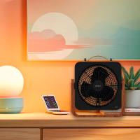 Circulador de Ar Spirit Cubics 20cm com 3 Velocidades e Múltiplas Inclinações – Preto/Tabaco - 6