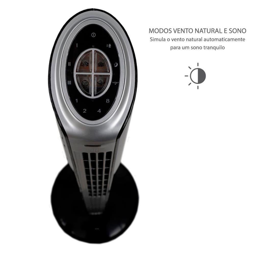 Ventilador de Torre Spirit TS1200 com 3 Velocidades, Função Oscilante e Controle Remoto – Preto - 7