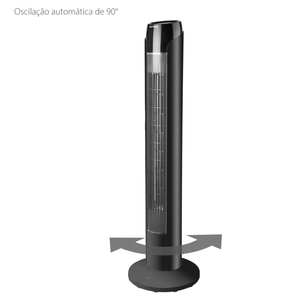 Ventilador de Torre 90cm Spirit SKY com 3 Velocidades, Controle Remoto e Timer de até 7h30 – Preto - 2