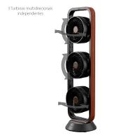 Ventilador de Torre Spirit Robot Triplo 130W com 3 Velocidades, Controle Remoto e Painel Digital com Display LED - Preto/Tabaco - 3
