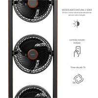 Ventilador de Torre Spirit Robot Triplo 130W com 3 Velocidades, Controle Remoto e Painel Digital com Display LED - Preto/Tabaco - 7