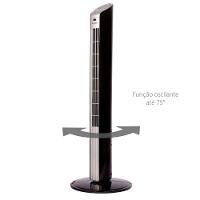 Ventilador de Torre 90cm Spirit Slim 40W de Potência com 3 Velocidades, Função Bom Sono e Vento Natural – Preto/Prata - 2