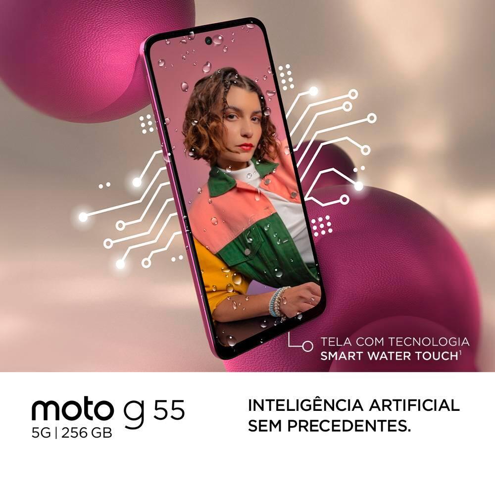 Smartphone Motorola Moto g55 5G Preto 256GB, 8GB RAM + 8GB RAM Boost, Câmera Traseira de até 50MP com AI, NFC e Tela 6.5" com Superbrilho - 7