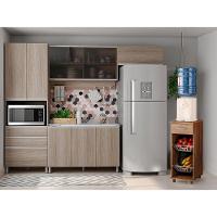 Cozinha Completa Bartira Amazonita com 8 Portas, 3 Gavetas e 6 Prateleiras - 271cm de largura + Fruteira Politorno Facility com 1 Gaveta e 2 Cestos - 1