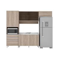 Cozinha Completa Bartira Amazonita com 8 Portas, 3 Gavetas e 6 Prateleiras - 271cm de largura + Fruteira Politorno Facility com 1 Gaveta e 2 Cestos - 2