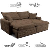 Sofá 3 lugares Cama inBox Sublime com Assento Retrátil e Encosto Reclinável em Boucle - 200cm de Largura - 5