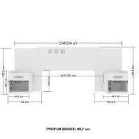 Cama Box Conjugada Casal Probel PROdormir Advanced com Espuma D28 - 54x138x188 cm + Cabeceira para Cama de Casal Santos Andirá Havana Plus com Mesa - 3