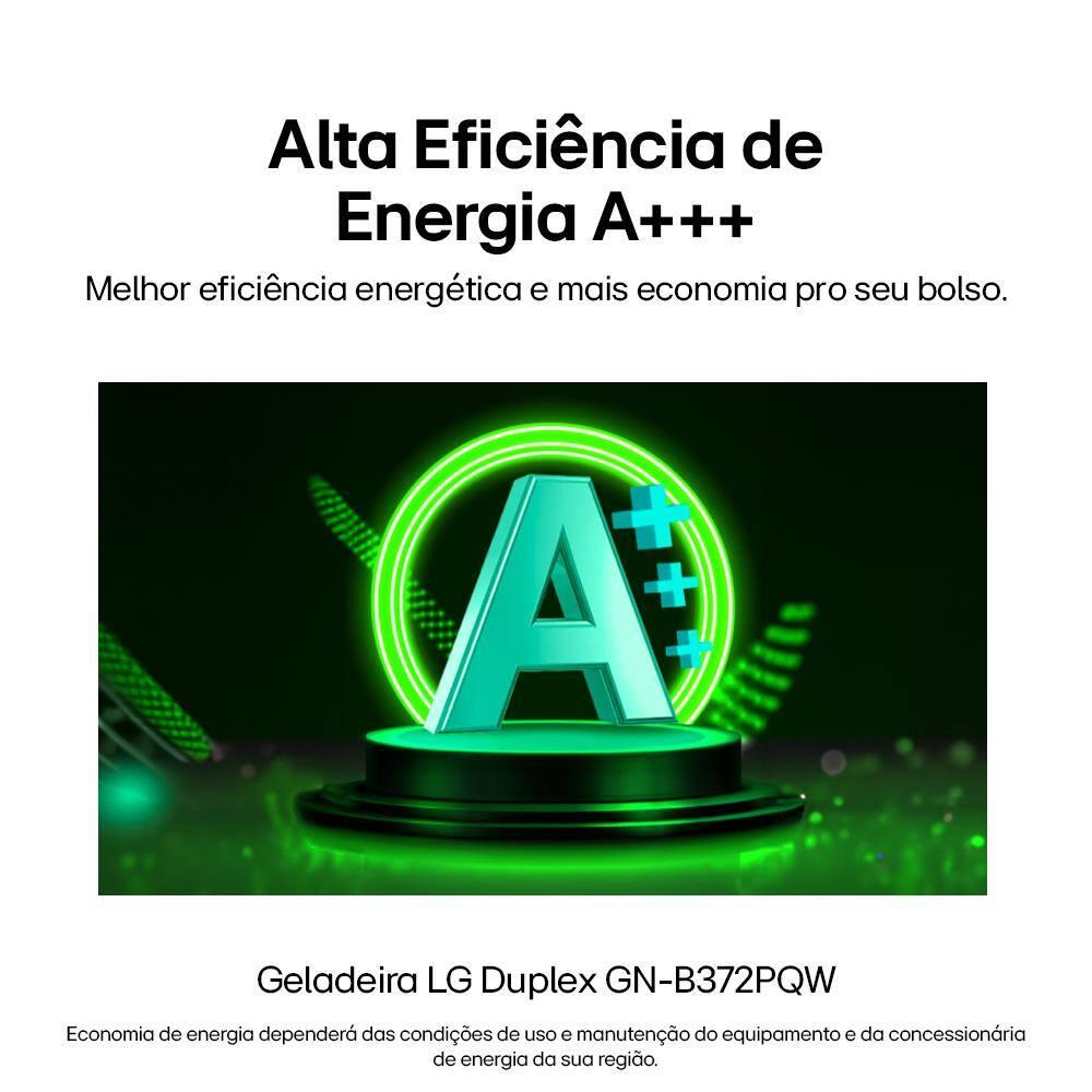 Geladeira LG Frost Free GN-B372PQW Duplex com Tecnologia Smart Inverter, Linear Cooling e Multi Air Flow Branca - 375 litros - 7