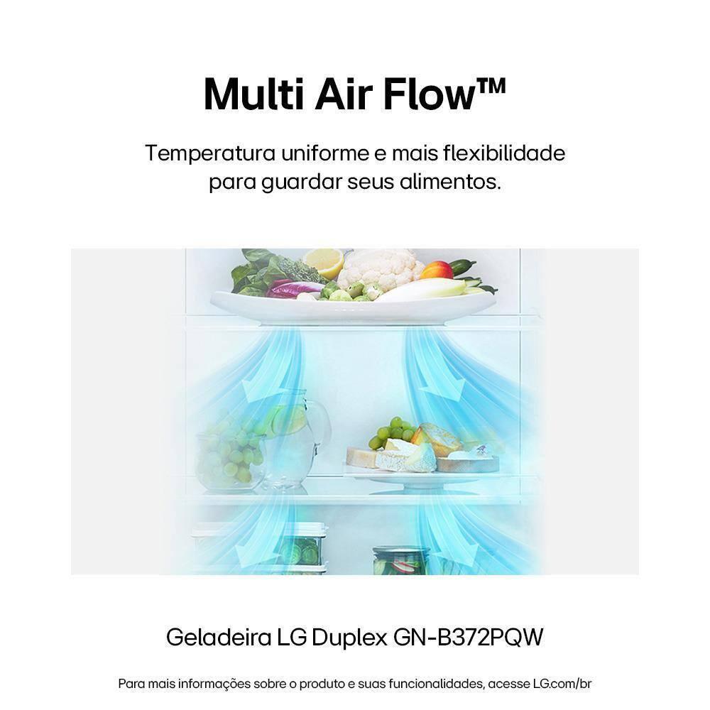 Geladeira LG Frost Free GN-B372PQW Duplex com Tecnologia Smart Inverter, Linear Cooling e Multi Air Flow Branca - 375 litros - 11