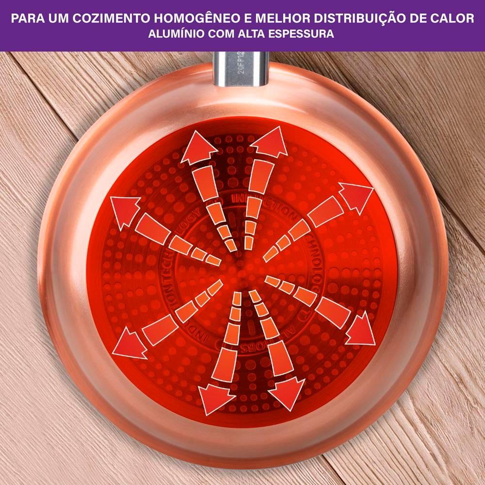 Conjunto de Panelas 5 Peças Rochedo Ceramic Rose Gold com Revestimento Cerâmico – Rose Gold - 9
