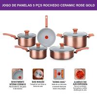 Conjunto de Panelas 5 Peças Rochedo Ceramic Rose Gold com Revestimento Cerâmico – Rose Gold - 7