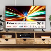 Smart TV LED 32" Philco HD P32SAA Google TV, HDR10 e Processador Quad-Core, HDMI, USB e Wi-Fi - 6