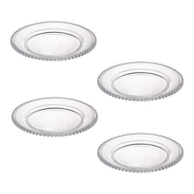 Jogo de Pratos de Sobremesa L’Hermitage Bolinha Cristal – 4 Peças