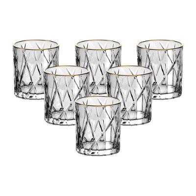 Jogo de Copos Baixos L’Hermitage Forest com Borda Dourada 310ml - 6 Peças